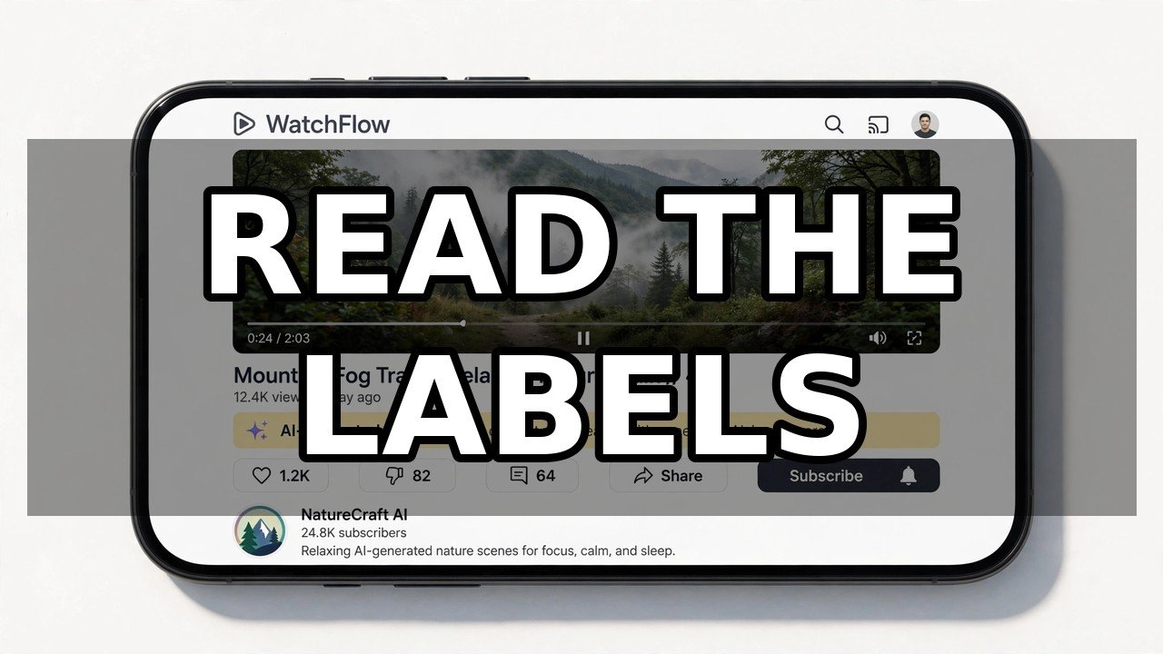 Platform AI-generated content label on video
